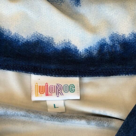 NWT LuLaRoe Azure Skirt Blue - White Size Large - Picture 6 of 8